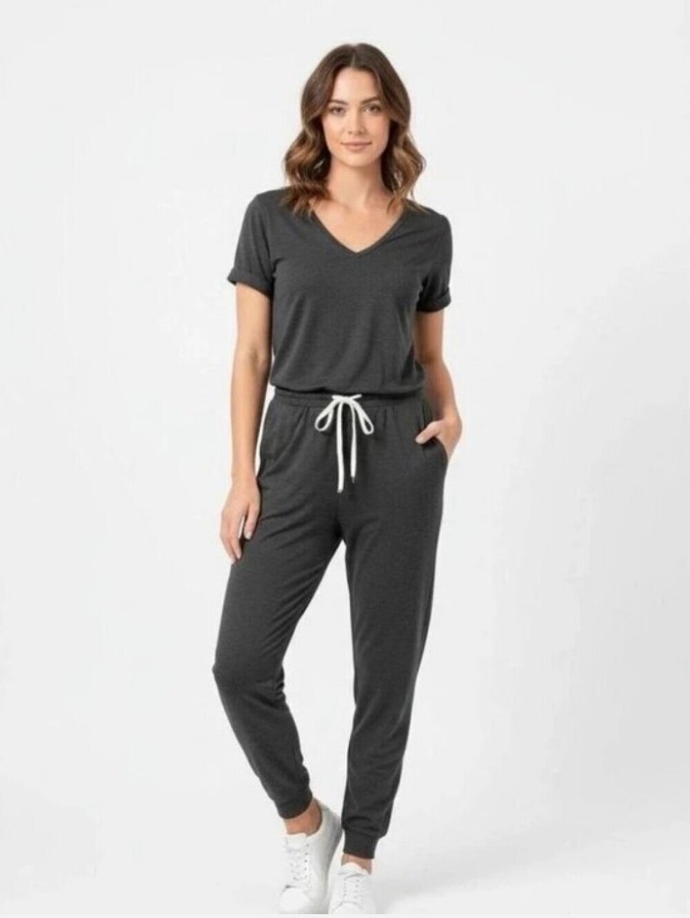 Vuori All Day Jumpsuit Charcoal Grey Size Medium